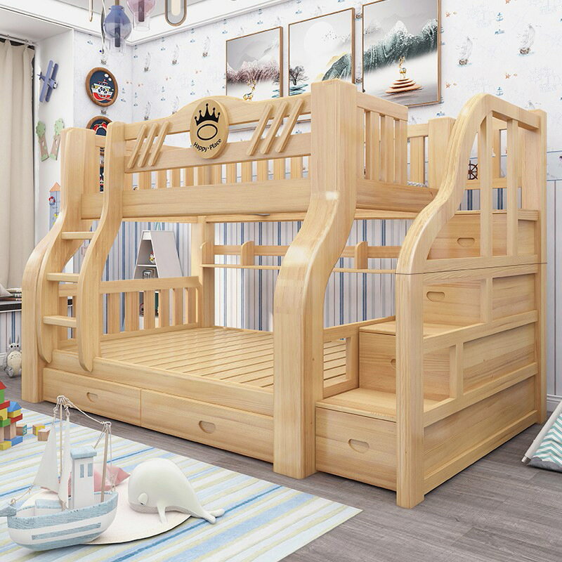 【免運費/免開票】 全實木兒童上下床多功能雙層子母床大人兩層組合上下鋪宿舍高低床