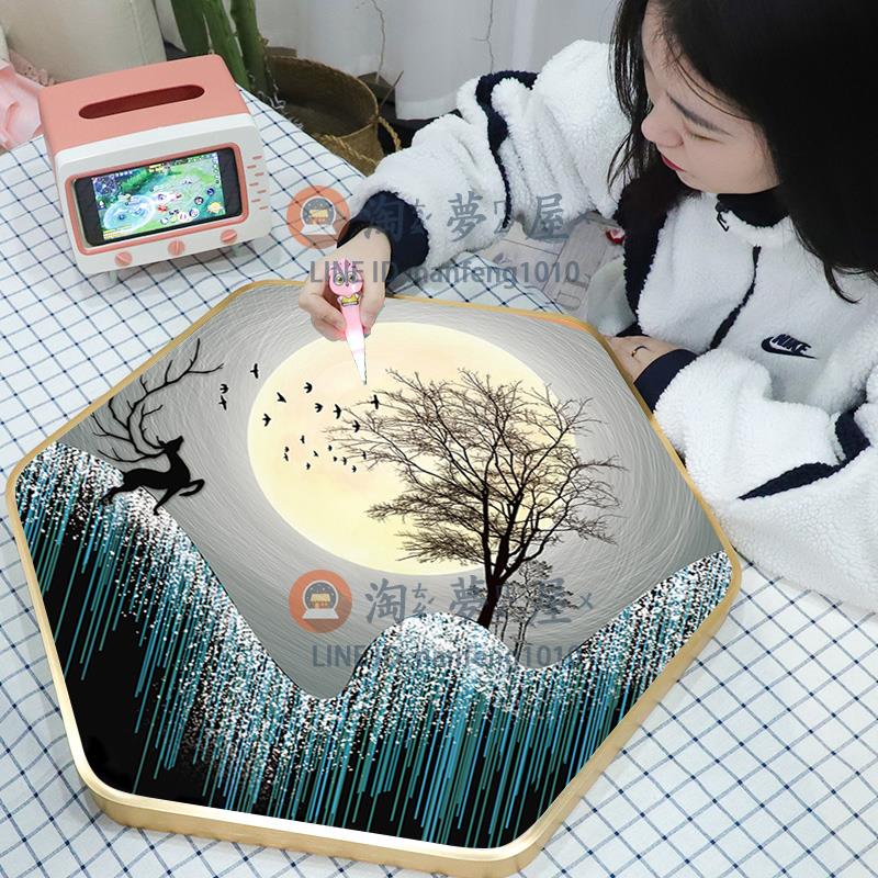 鉆石畫5d滿鉆客廳diy鹿鉆石繡玄關點貼十字繡【淘夢屋】