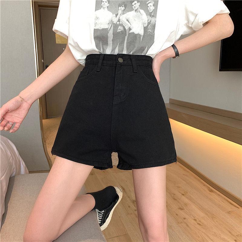 夏季新款韓版Chic復古寬松闊腿牛仔短褲女高腰百搭顯瘦休閑熱褲潮