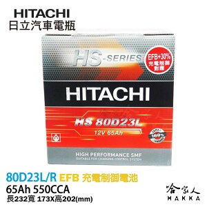 【HITACHI 日立】80D23L RAV4 X-TRAIL 電池 免運 55D23L EFB 免加水電瓶 哈家人