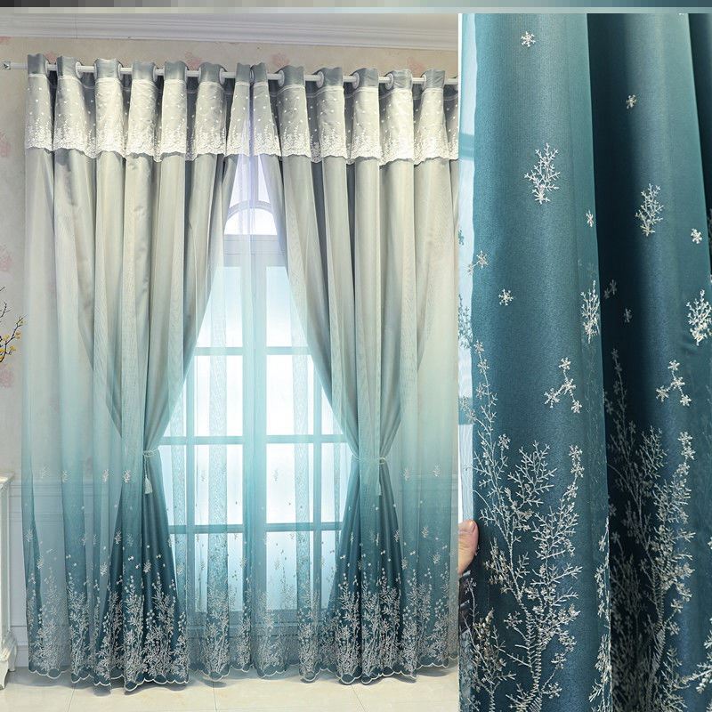 新款全遮光窗簾臥室高級感布紗一體雙層飄窗客廳輕奢法式網紅