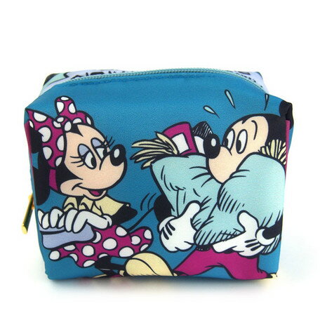 米奇米妮藍色化妝包 日貨 收納包 筆袋 迪士尼 正版授權J00010581