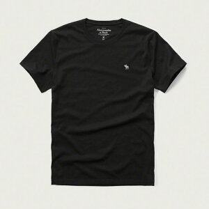美國百分百【Abercrombie & Fitch】T恤 AF 短袖 上衣 T-shirt 麋鹿 素T 黑色 S M L XL號E709