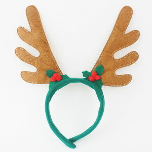小咖啡聖誕鹿角 聖誕髮箍(咖啡色.絨布面)/一袋10個入(促40)聖誕鹿角髮夾頭飾 麋鹿角 聖誕頭圈~5413