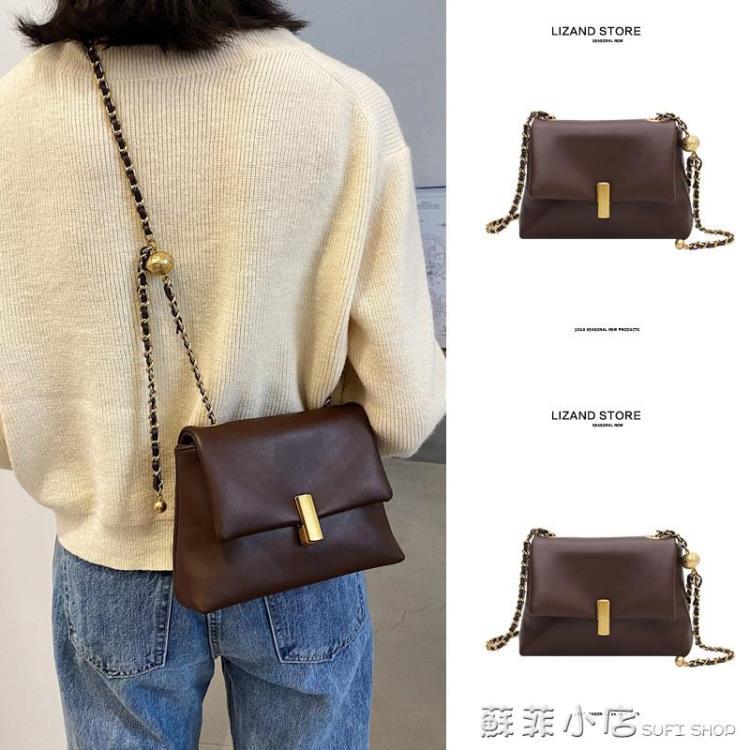 側背包 冬季秋冬款高級感腋下包包女新款潮斜挎百搭錬條復古小眾設計 全館免運