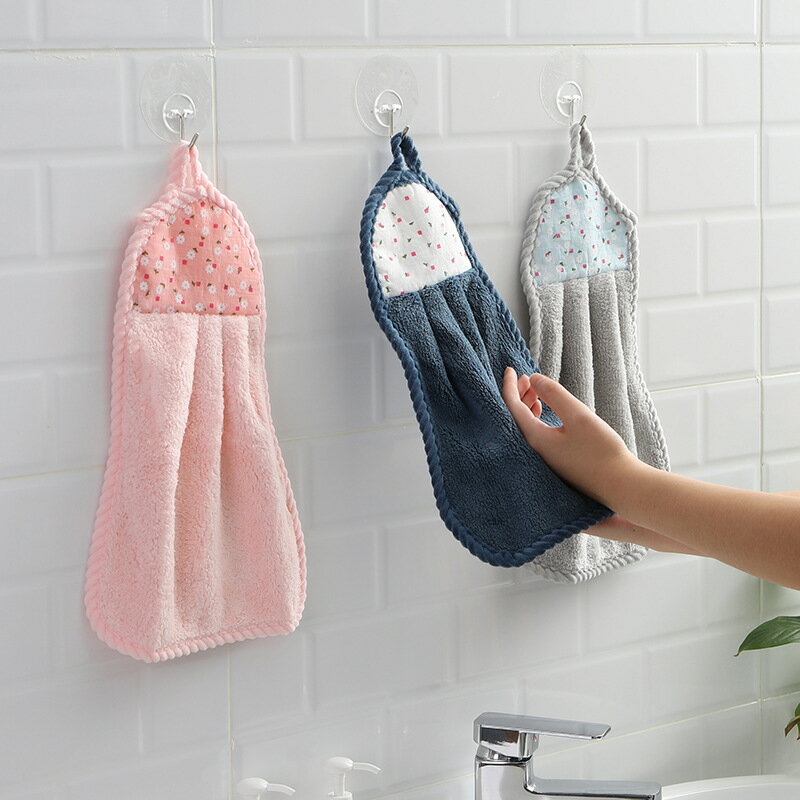 家用擦手巾洗碗布掛式可愛超強吸水毛巾速干衛生間廚房家務洗碗巾