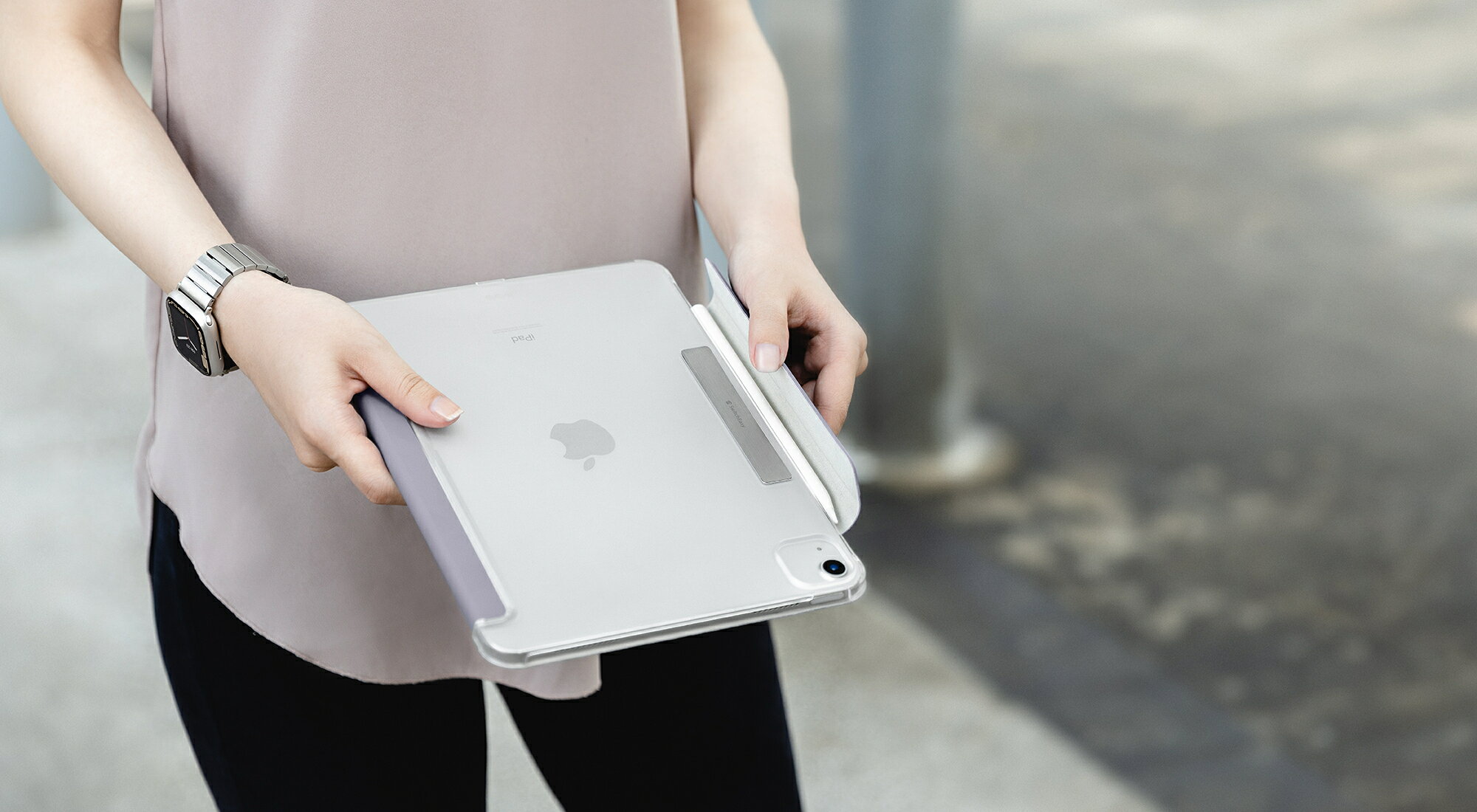 SwitchEasy Origami NUDE 全方位支架透明背蓋保護套 for iPad 8