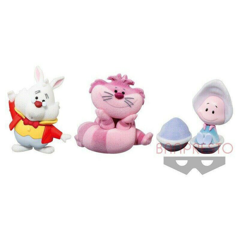 愛麗絲夢遊仙境 日版 景品 迪士尼 Cutte Fluffy Puffy 白兔 牡蠣寶寶 妙妙貓 全3種