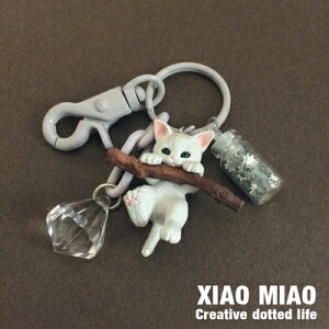 小貓鑰匙扣女貓咪公仔韓國可愛創意汽車鑰匙錬包包掛飾書包掛件 樂樂百貨