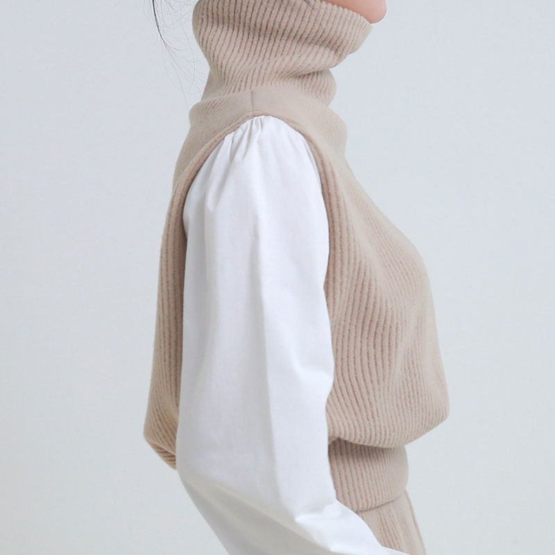 ANNAS 正韓高領毛衣魚尾裙套裝 加厚坑條針織衫長裙 拼接顯瘦氣質套裝 2