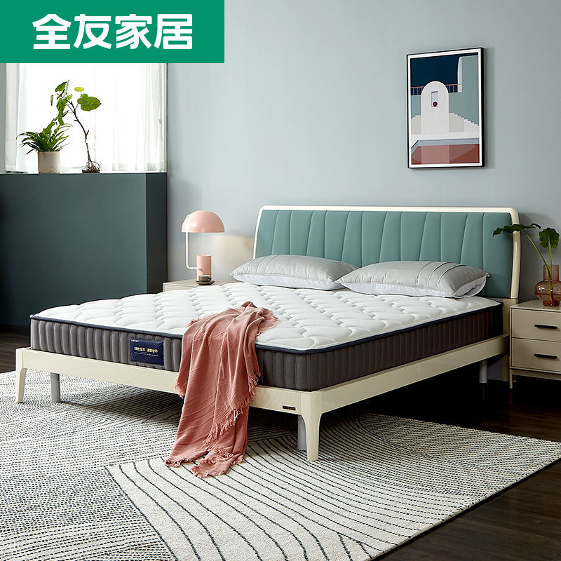 全友家居天然泰國進口乳膠床墊軟硬兩用床墊雙人床彈簧床墊105170