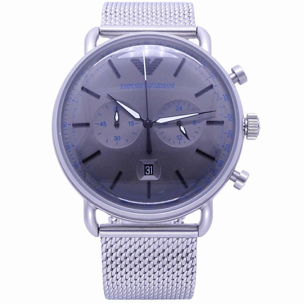 ARMANI 米蘭時尚之神降臨優質品味腕錶-銀灰色-AR11383
