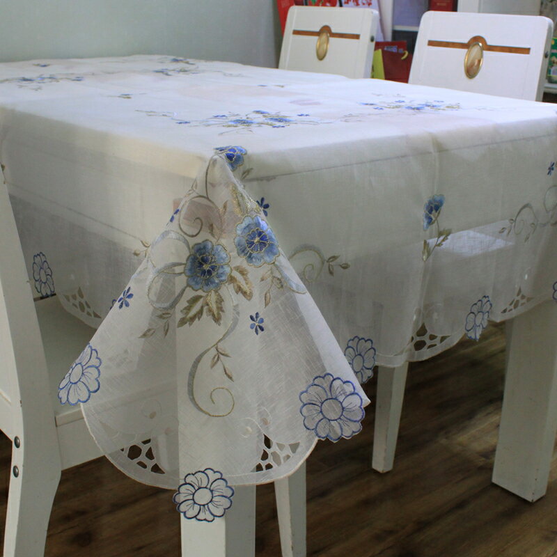 外貿原單歐式田園刺繡布藝長方形餐桌布茶幾布鋼琴防塵蓋布裝飾巾