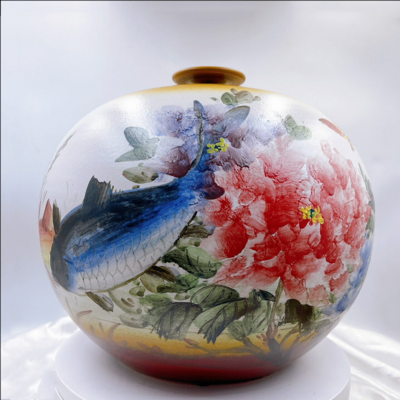 開運精選 💯鶯歌陶瓷 手工製作 有蓋特大圓甕  (富貴有餘) 手工彩繪聚寶甕 茶倉 系列 🇹🇼 台灣MIT現貨 4