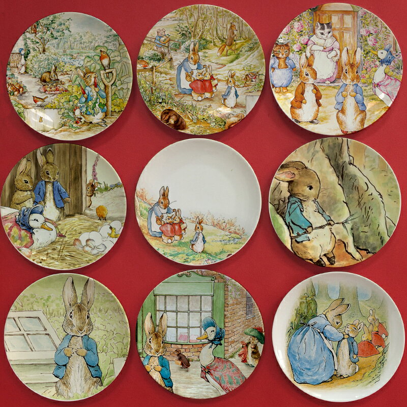 彼得兔創意海報盤子裝飾定制8寸月光盤童話故事兔子寫真圖案掛飾