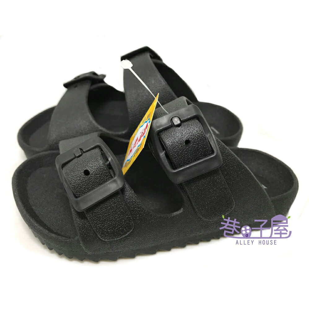 【巷子屋】童款一體成型防水勃肯拖鞋 黑色 MIT台灣製造 [2616] 超值價$198