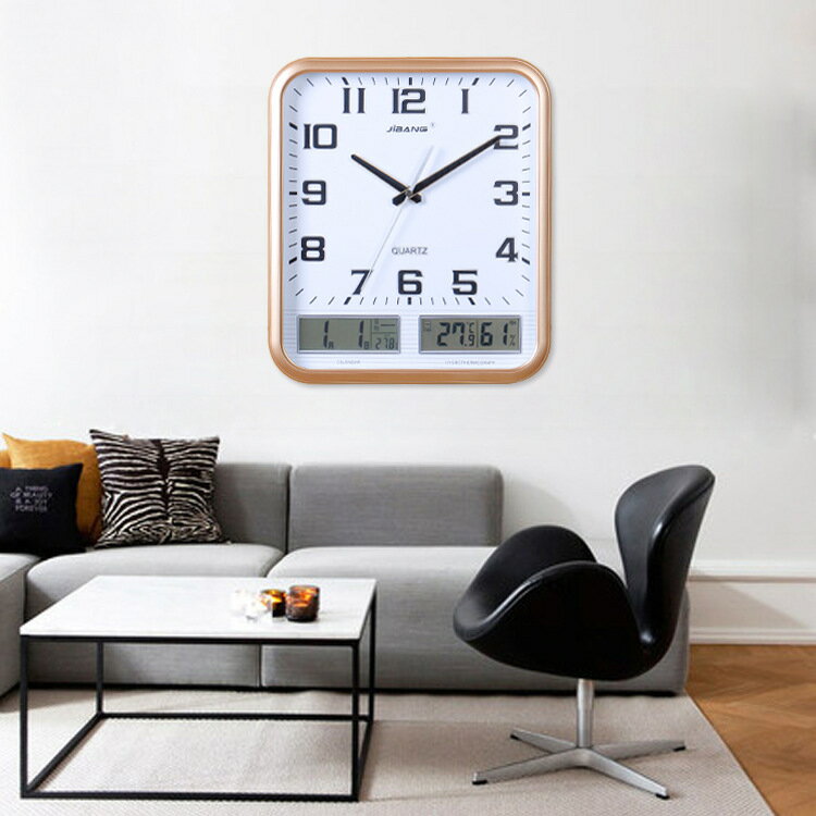 掛鐘 12寸LED屏客廳創意簡約靜音壁鐘 clock