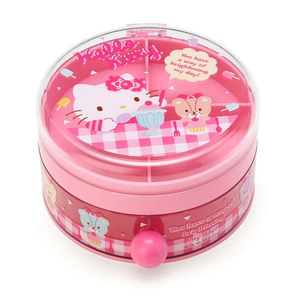 三麗鷗 Kitty圓型飾品收納盒 冰沙 格子 小熊 日貨 正版授權L00010337