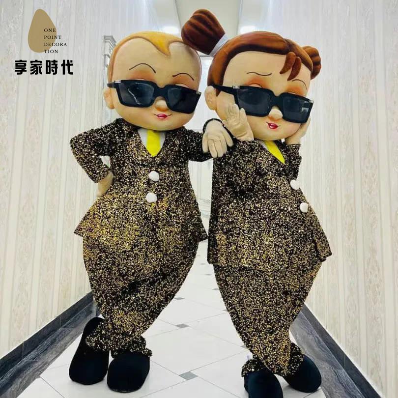 人偶服裝 演出服 玩偶服 熊卡通人偶服裝成人行走黑紅情侶熊cos演出玩偶服 八折減免 特價出 可開發票