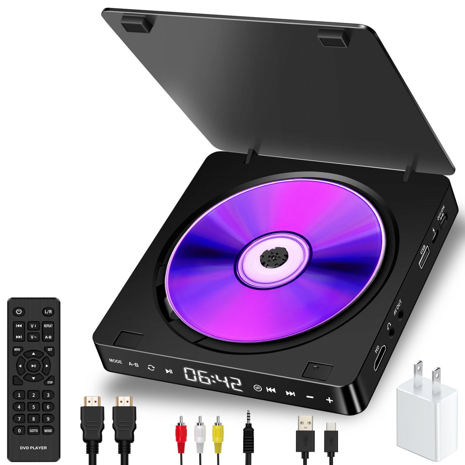 CD/DVD播放機 家用dvd播放機 便攜式1080P高清vcd影碟機 兒童電影光盤cd機 播放器 全館免運