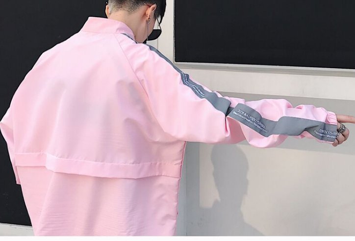FINDSENSE H1 2018 夏季 新款 個性 刺繡織帶 反光 男女情侶 防嗮風衣外套 獨家款 潮男