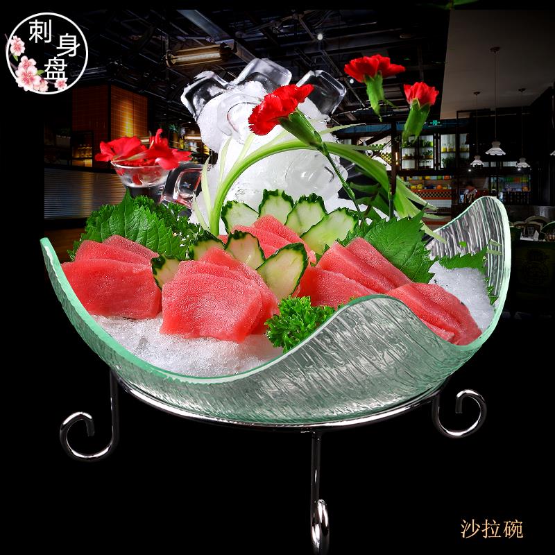 亞克力創意刺身冰盤魚生海鮮盤沙拉盤自助餐異形水果盤涼菜展示盤