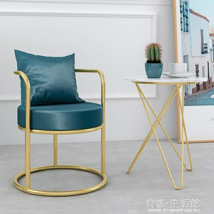 北歐單人沙發椅休閒凳網紅小椅子輕奢單椅臥室簡約美式創意老虎椅AQ