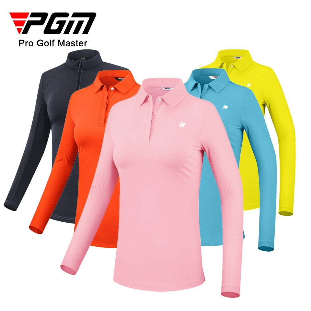 【元素運動】PGM秋冬款高爾夫服裝女士上衣長袖T恤運動衣服彈性面料服裝