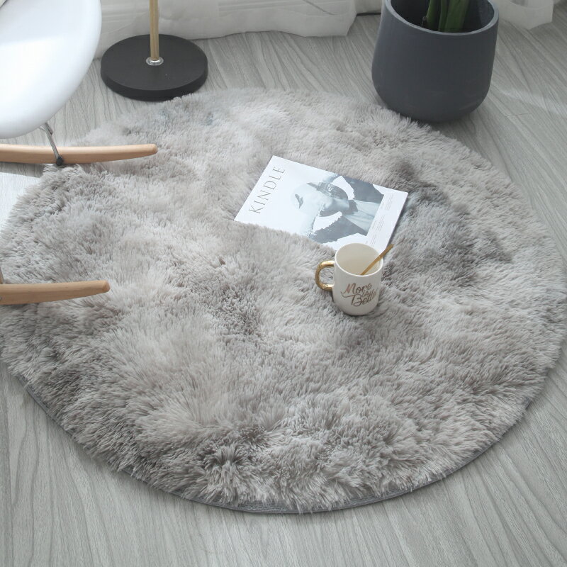 圓形地毯 毛毯衛浴地墊臥室圓形地毯梳妝台床下客廳茶几白色小塊凳子純色公『XY20409』