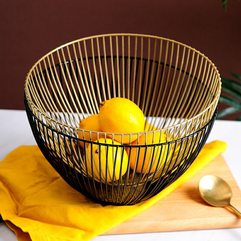 北歐風格水果盤客廳家用現代簡約茶幾ins風水果籃水果盆創意鐵藝