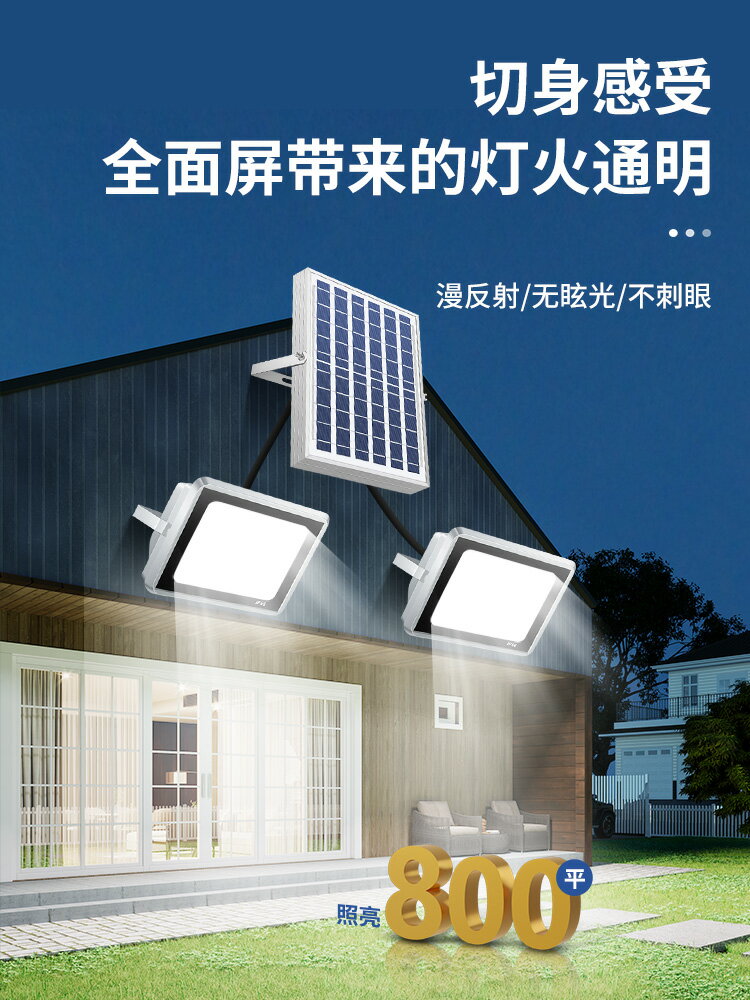 太陽能庭院戶外燈家用照明超亮大功率新款LED投光路燈天黑自動亮 小山好物嚴選