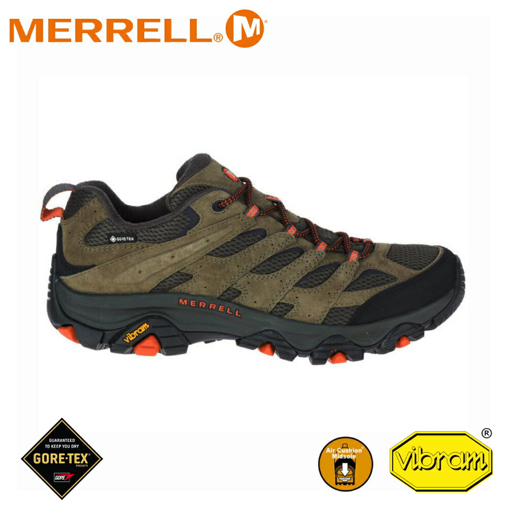 【MERRELL 美國 男 MOAB 3 GORE-TEX 登山鞋-寬楦《橄欖綠》】ML035801W/越野鞋/戶外鞋/健行鞋