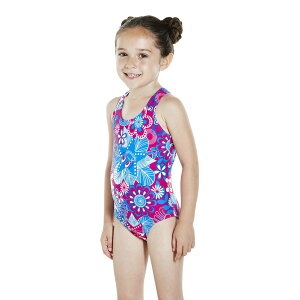 SPEEDO 2歲~5歲幼童 連身泳裝 水母 SD807970C197 藍 紫 粉 (身高:92~110CM)【陽光樂活】