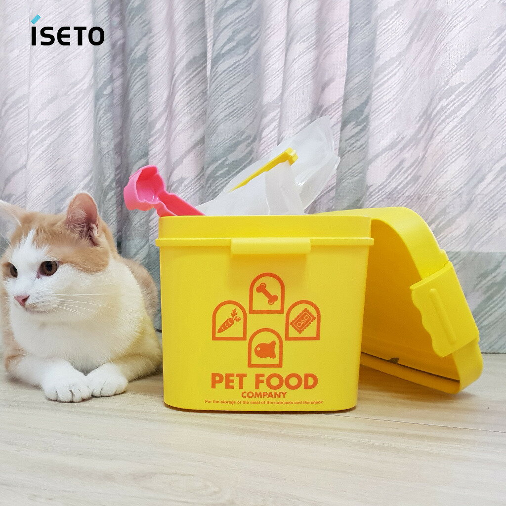 【日本ISETO】 寵物飼料零食密封收納桶-7L