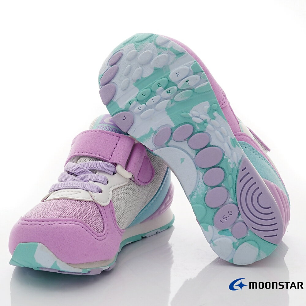 日本月星Moonstar機能童鞋HI系列寬楦頂級學步鞋款23239紫(中大童段) 6