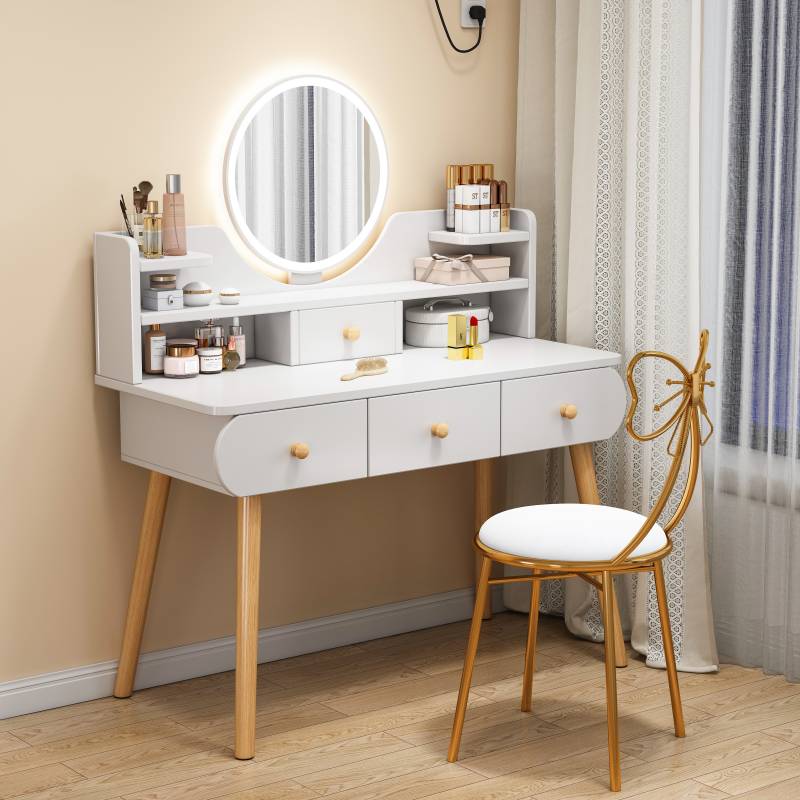 梳妝臺臥室2021新款ins風化妝臺現代簡約小型收納柜一體化妝桌子