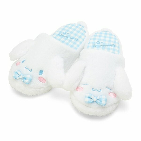 【震撼精品百貨】大耳狗 Cinnamoroll~日本Sanrio三麗鷗 大耳狗絨毛造型室內拖鞋 25cm (藍格子)*62668