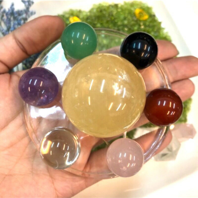 Sweet Heart 田芯開運精選 💯天然 五方招財進寶 七星陣 ✨天然 五行水晶 紫晶 粉晶 招財聚財法寶 👍 6