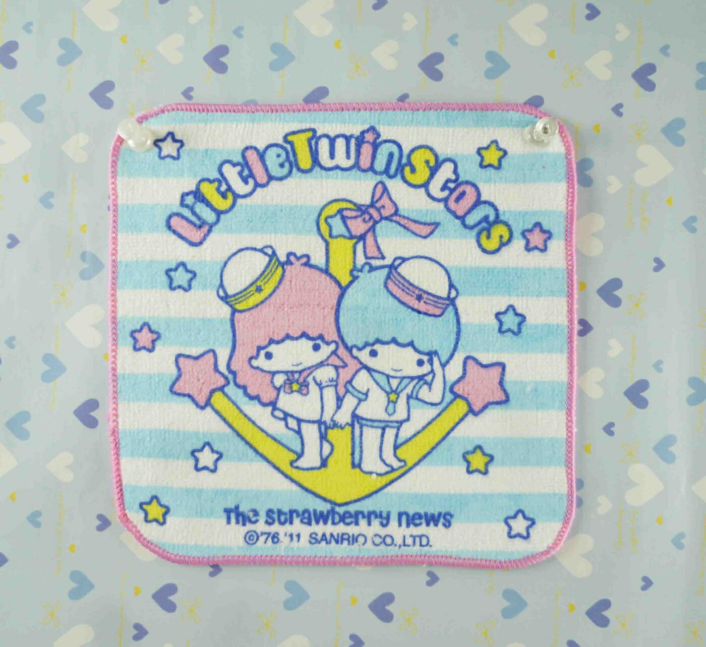 【震撼精品百貨】Little Twin Stars KiKi&LaLa 雙子星小天使 小方巾-海軍線條 震撼日式精品百貨