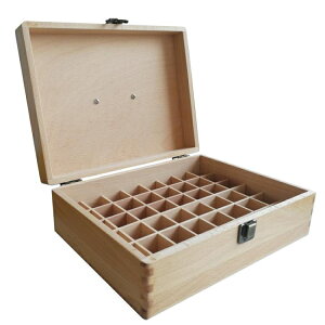 免運 48格精油收納盒木盒子大包裝盒天然原木紅櫸木實木放5ML10ML 雙十一購物節