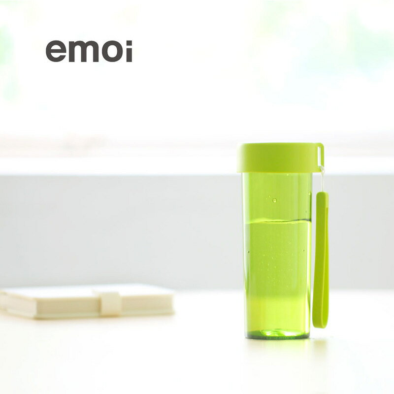 emoi基本生活 學生兒童便攜塑料水杯隨身杯創意隨手杯防漏帶提繩 0