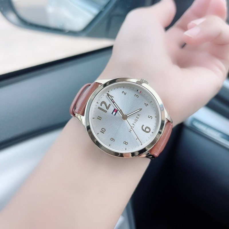 TOMMY HILFIGER 時尚女錶手錶38mm 腕錶1781802 焦糖色真皮錶帶(現貨