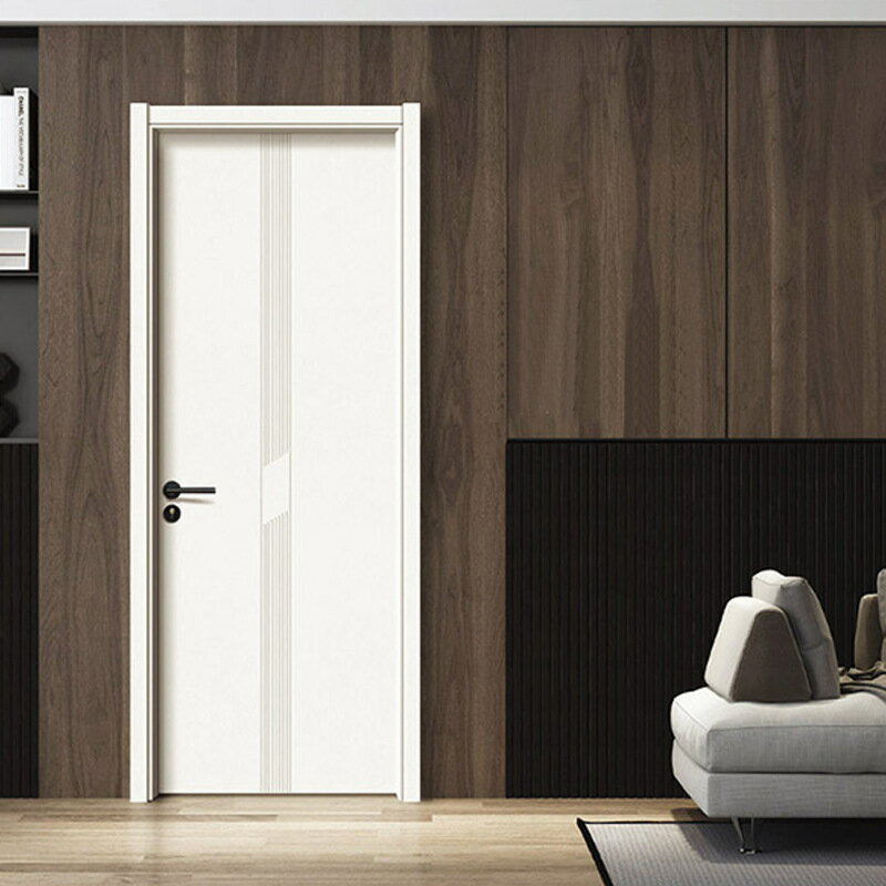 簡奢碳晶生態木門臥室房間門現代簡約室內門複合免漆實木隔音