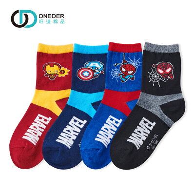 【ONEDER旺達】Marvel 漫威系列童襪 蜘蛛人 鋼鐵人 美國隊長 男童襪 短襪 ML-736~ML-739