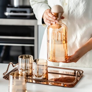 冷水壺套裝水杯果汁壺扎壺北歐涼水瓶創意玻璃杯家用簡約水具組合