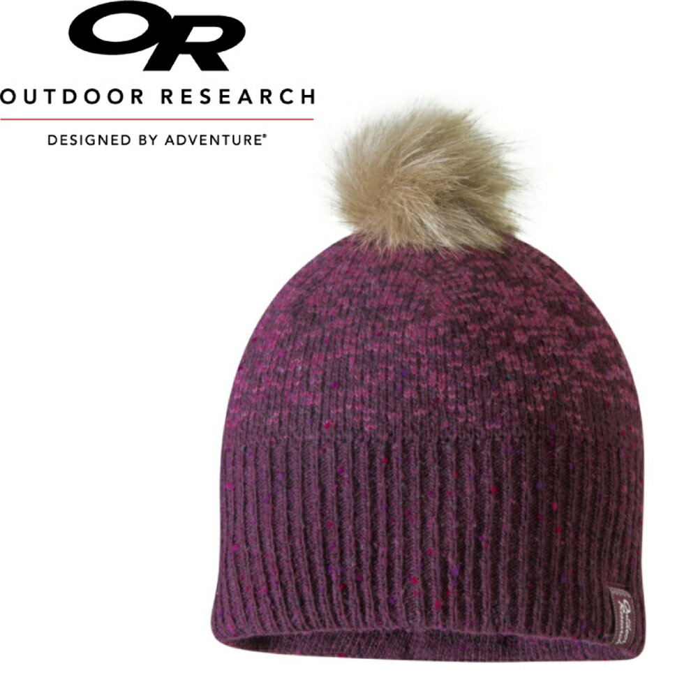 【Outdoor Research 美國 EFFIE BEANIE童保暖壓克力混紡帽《紫紅》】262338/絨球/毛帽/