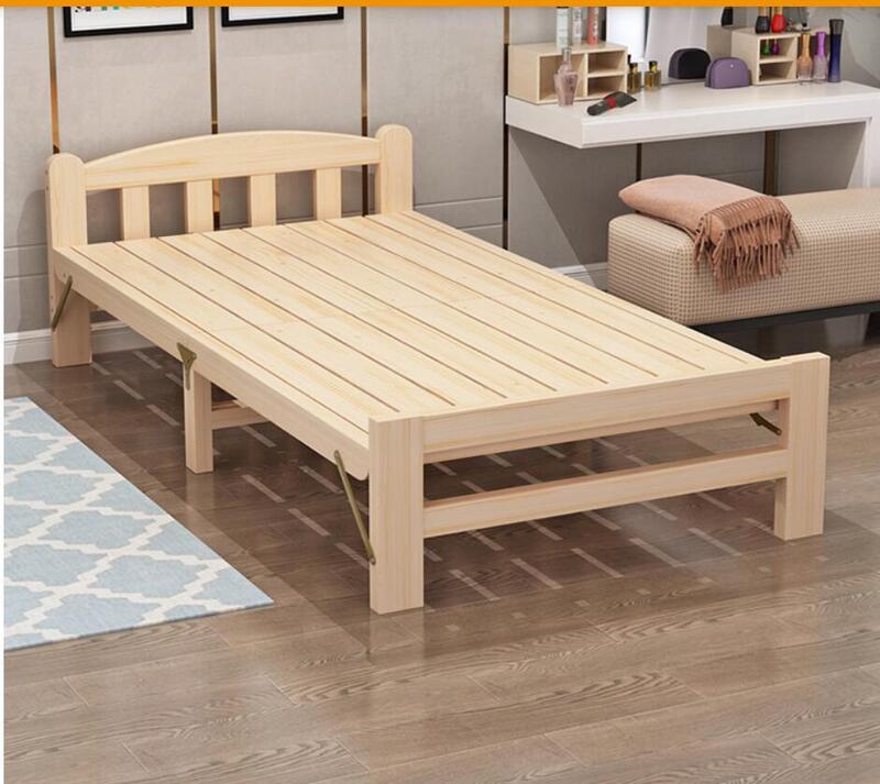 廠家直銷價~實木床 實木床現代簡約雙人床簡易經濟型折疊床家用床架出租房午休 單人床