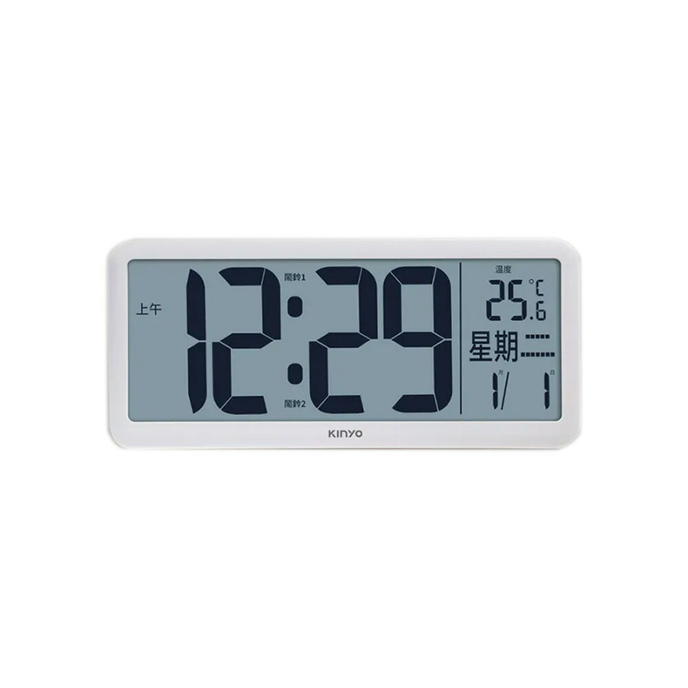 KINYO LCD多功能大螢幕電子鐘 TD3020W【九乘九購物網】
