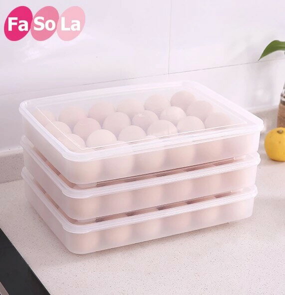 廚房大號多格冰箱裝雞蛋收納盒家用塑料食品包裝保鮮放雞蛋托盤