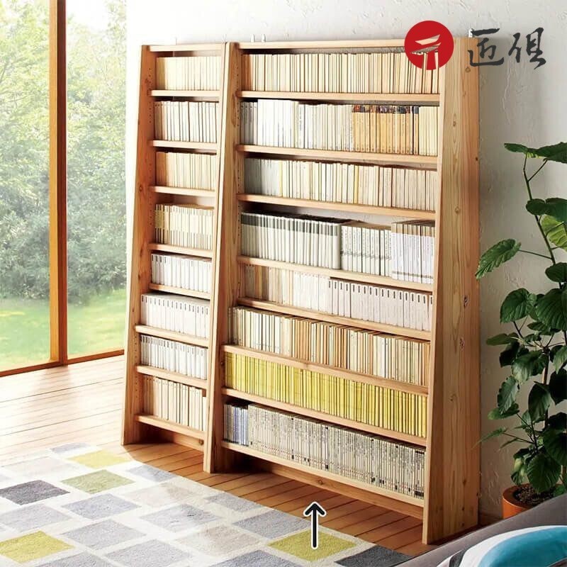 【匠俱】 實木日式書架 落地置物架 一體靠墻多層收納櫃 超薄書櫃 收納架 展示架 置物架 可